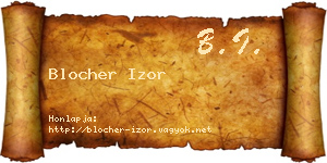 Blocher Izor névjegykártya